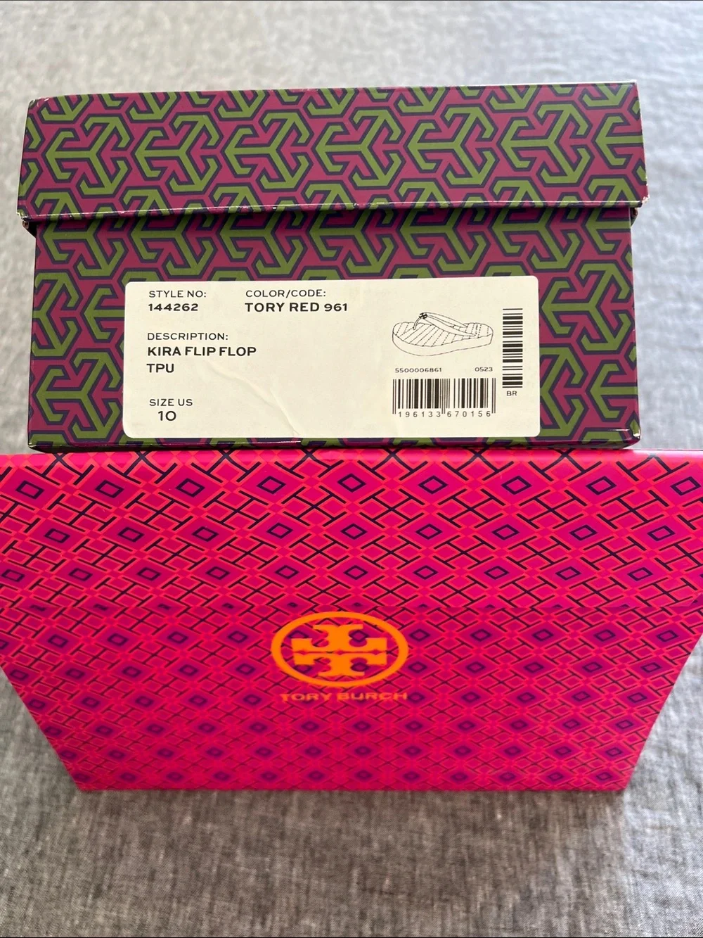 Tory Burch Kira Red Quilted Flip-Flop Sandals